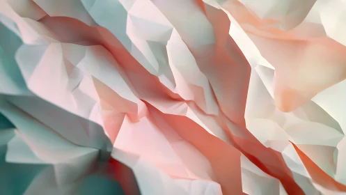 Low‑poly folded surface with soft gradient subsurface scattering