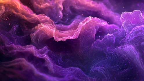 Neon cosmic waves forming abstract luminous landscape.