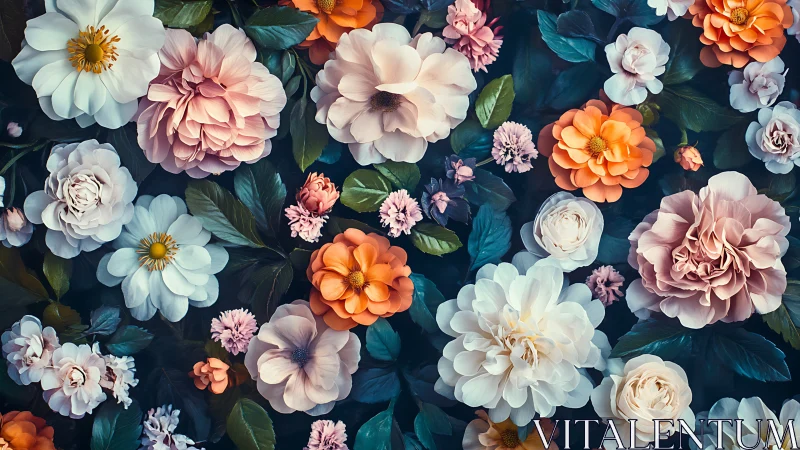 Enchanting Garden of Blooming Flowers in Full Color