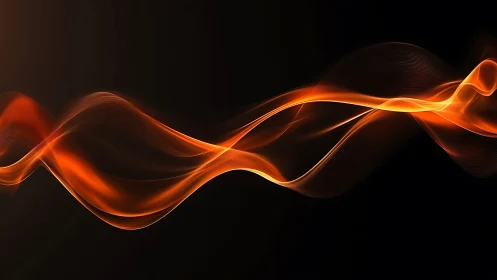 Luminous flowing wave pattern rendered against dark background