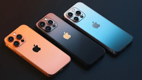 iPhone 12 Pro Models in Three Colors Displayed.