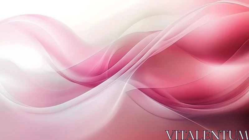 Translucent rose gradients forming layered sinusoidal waveforms