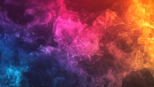 Chromatic nebula vapor forms dynamic triadic light gradient