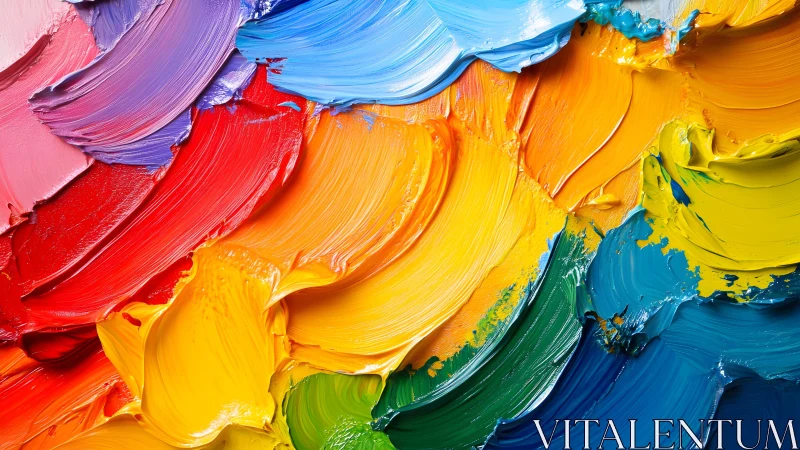 Vibrant abstract oil paint strokes in bold rainbow colors.