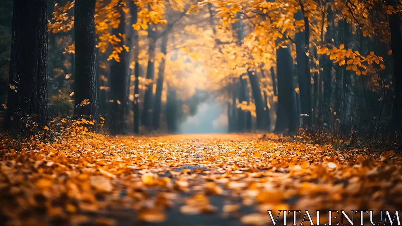 Golden Tunnel Vision: Where Autumn Trees Whisper Secrets