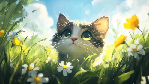 Whisker-Twitching Wonder: Feline Enchantment in Bloom.