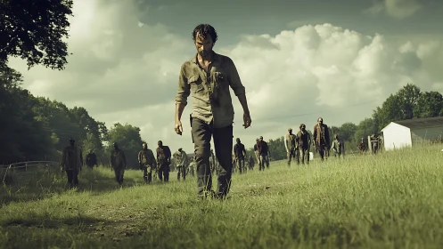 Lone survivor strides through a quiet, sunlit zombie gauntlet.