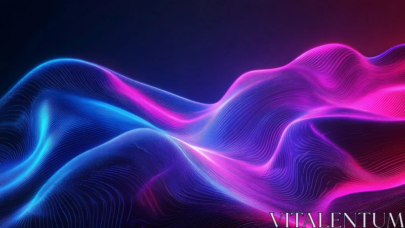 Cyberpunk gradient wavefields with luminous vector contours.
