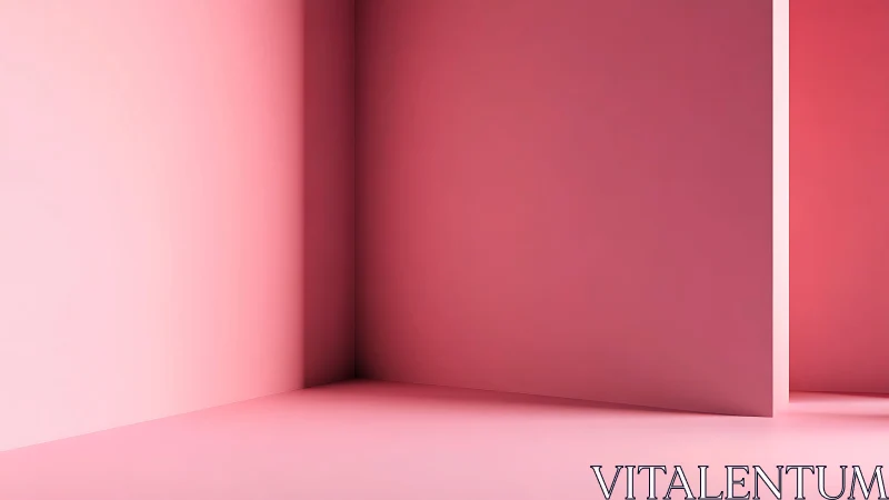 Minimalist pink architectural corner with soft gradient light.