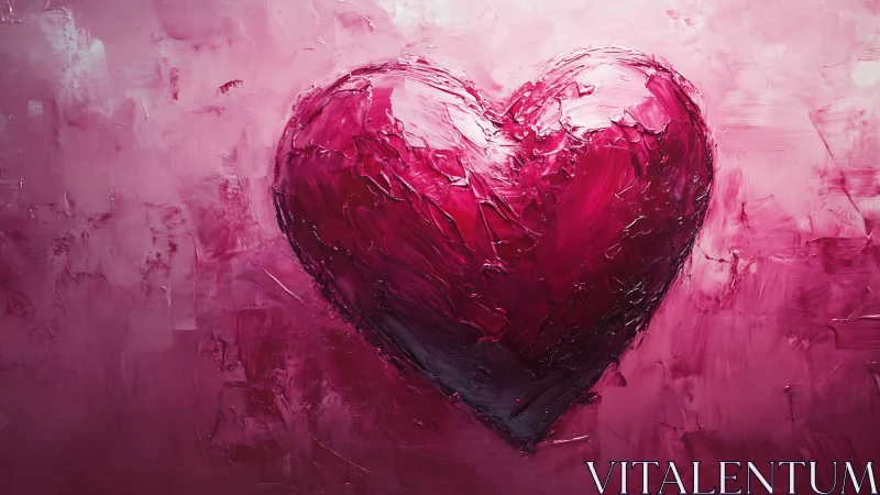 A Heart's Passionate Embrace in Bold Crimson Hues.