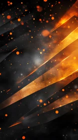 Diagonal light beams with bokeh particles on dark background. Abstract.