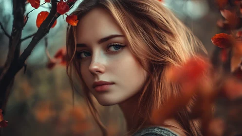 Gentle autumn portrait captures a quiet, soulful forest moment