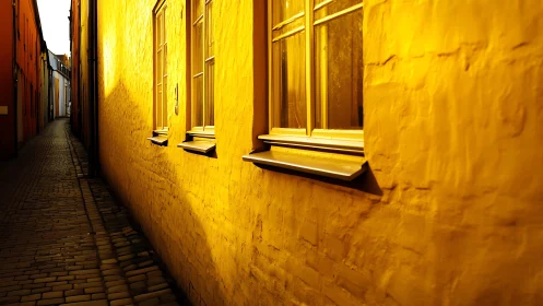 Golden alleyway glows with late-sun magic and quiet echoes.