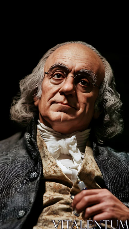 Elderly statesman portrait rendered in dramatic studio light