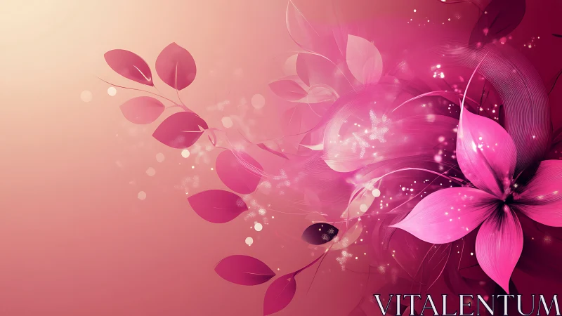 Luminous Petals Dance Through Enchanted Pink Dimensions