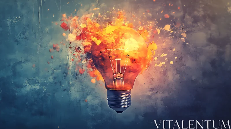 Lightbulb of sparks and color bursting with bright ideas.