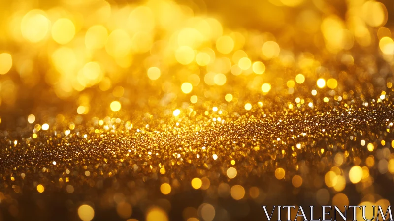 Sparkling golden glitter background with bokeh lights, festive abstract style.