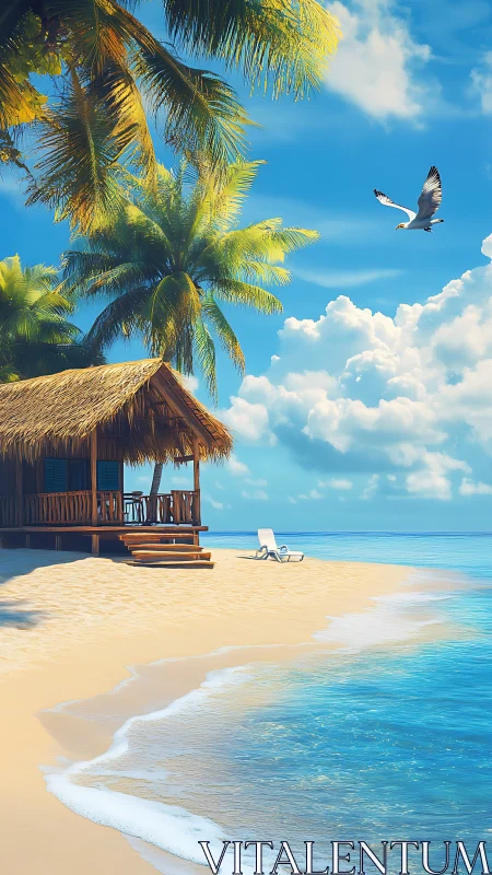 Tropical Beachfront Retreat: Digital Rendering of Island Sanctuary.