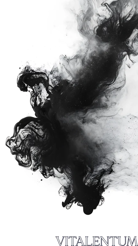 Ink nebula drifts upward, sketching galaxies in monochrome