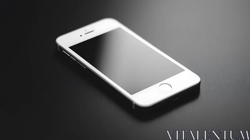 White Smartphone on Dark Surface with Minimalist Aesthetic