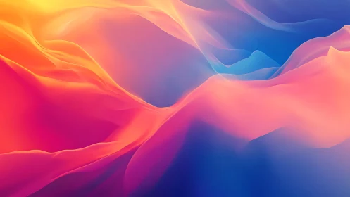 Luminous gradient waves in flowing abstract landscape digital.