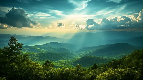 Sunlit mountain valleys wrapped in quiet rolling mist.