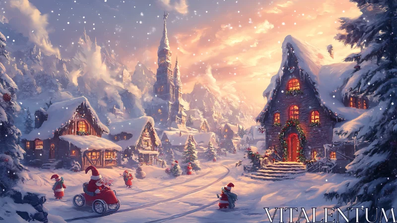 Snowy village sparkles as Santa’s elves rehearse Christmas eve