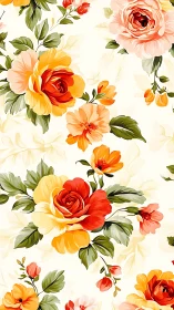 Vibrant Floral Garden with Red, Orange and Yellow Blooms