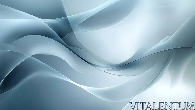 Elegant flowing abstract waves in soft blue and silver tones.