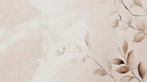 Gentle sepia vines drift softly across a whispering sky