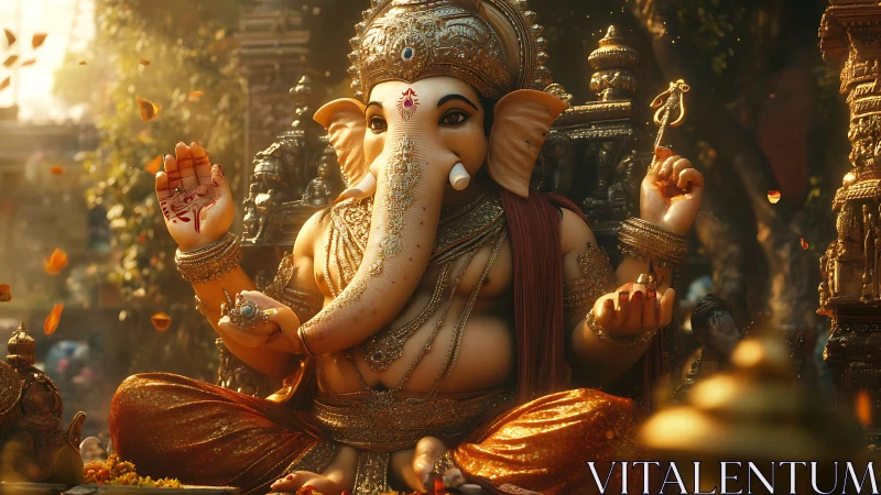 Golden elephant sage smiles softly through drifting petals