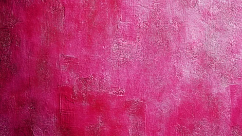Pink painted wall surface shows textured brush and roller marks