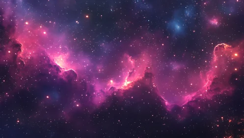 Nebular ionization front arcs through magenta interstellar dust field