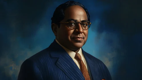 Formal portrait of dignified man in pinstripe suit