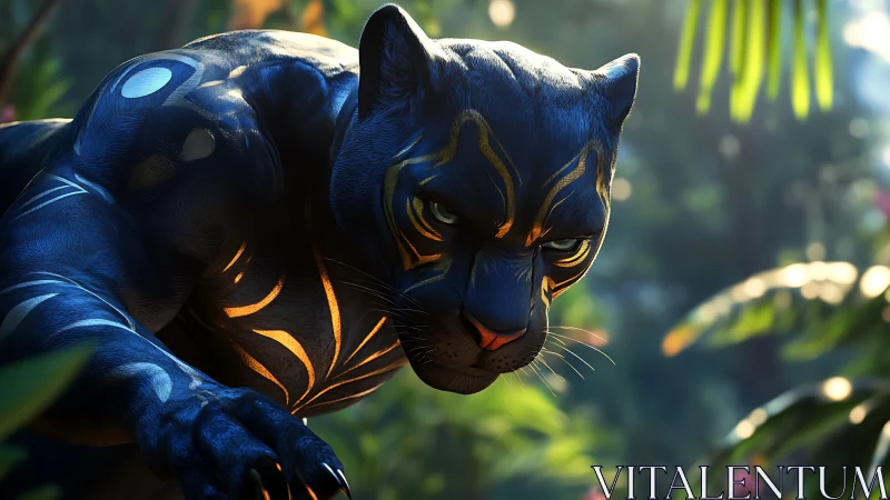 Midnight Panther: Luminous Prowler of Dreams.