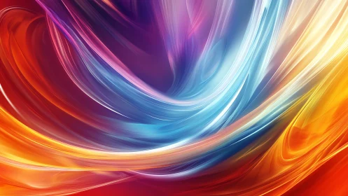 Curved abstract light streaks in vibrant warm and cool colors.