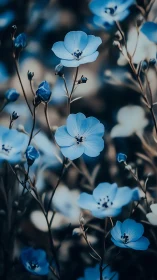 Blue flowering plant with unfocused background depth.