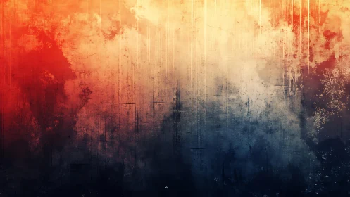 Abstract Grunge Texture with Fiery Red, Cream, and Dark Blue Tones.