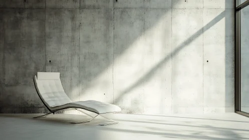 Solitude in Concrete: A Chair's Minimalist Meditation.