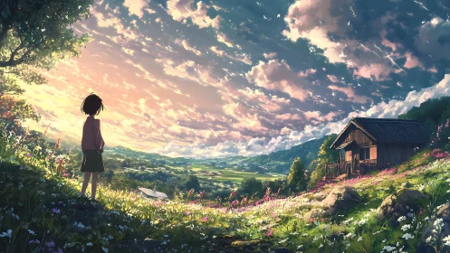 Quiet valley dreamer under a sky stitched with light.