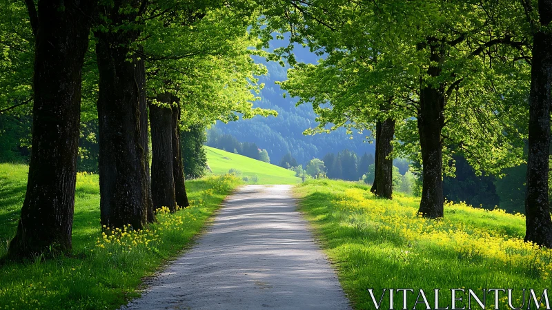 Cathedral of Green: Sunlit Path Through Towering Sentinels.