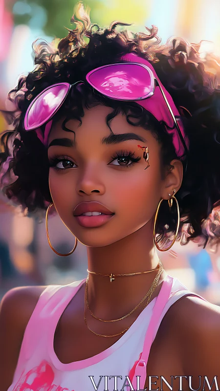 Sunlit street style girl glows in vibrant pink summer shades