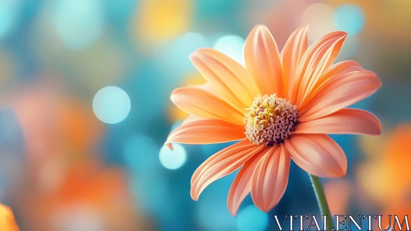 Radiant Gerbera Daisy: Chromatic Depth with Bokeh Blur.
