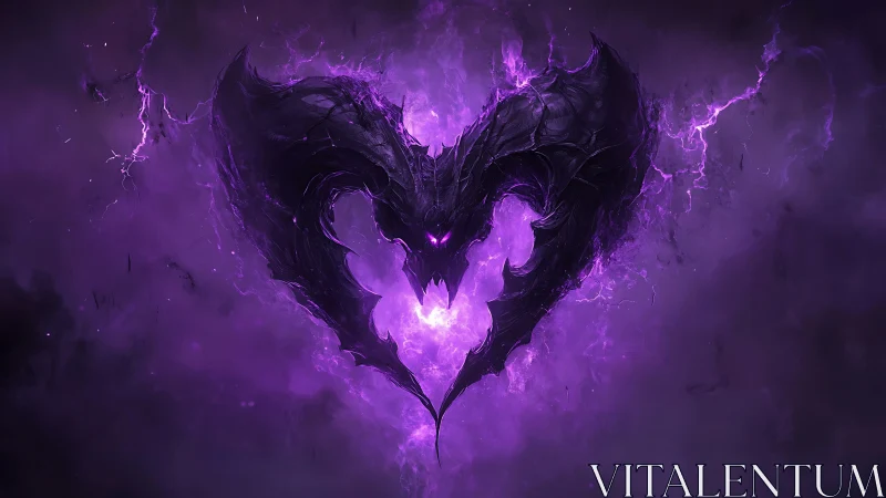 Voidborne dragon sigil carved from crackling purple storm.