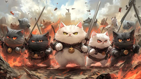 Warrior Cats Battalion in Epic Fantasy Battle Composition.