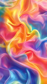 Iridescent multicolor silk folds with luminous volumetric lighting