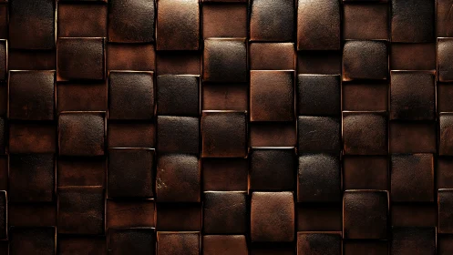 Bronze toned square panel grid with raised textured tiles.