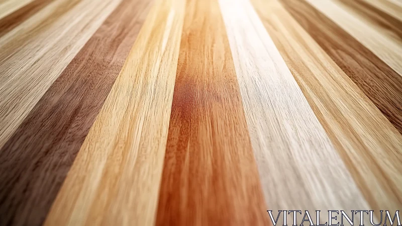 Parallel wooden planks in varied tones under soft lighting.