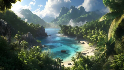 Paradise Cove: A Turquoise Dream Nestled Among Tropical Peaks