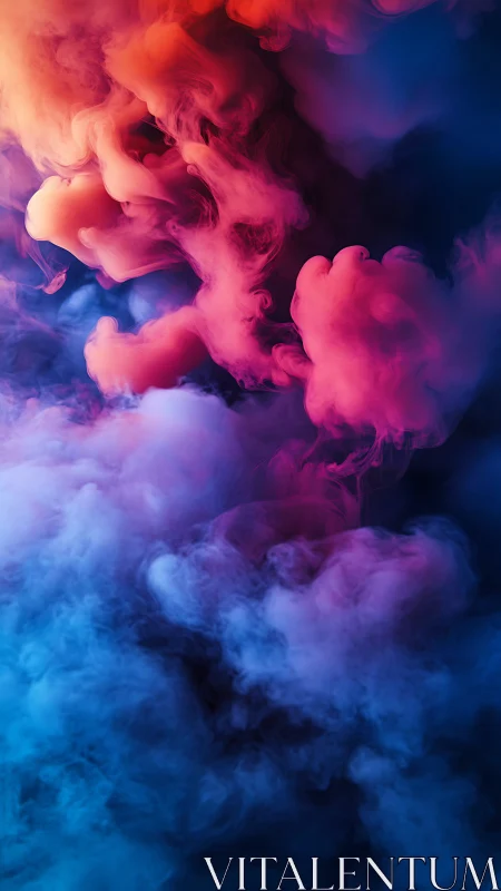 Dreamy neon clouds swirling through deep twilight blues.